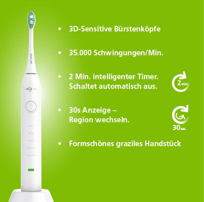 Test-Kit: Sonic Professional Toothbrush Schallzahnbürste inkl. eine ApaCare Zahnpasta